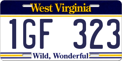 WV license plate 1GF323