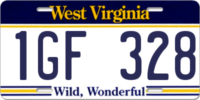 WV license plate 1GF328