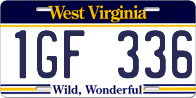 WV license plate 1GF336