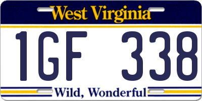 WV license plate 1GF338