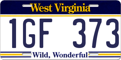 WV license plate 1GF373