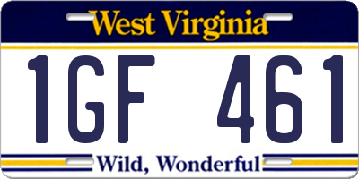 WV license plate 1GF461