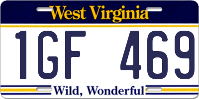 WV license plate 1GF469