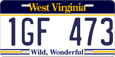 WV license plate 1GF473
