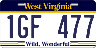 WV license plate 1GF477