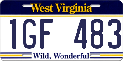 WV license plate 1GF483
