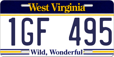 WV license plate 1GF495