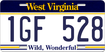 WV license plate 1GF528