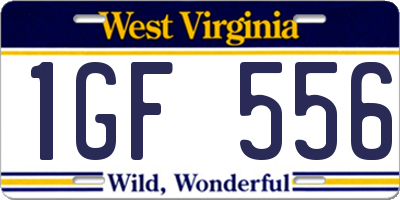 WV license plate 1GF556