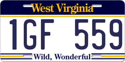 WV license plate 1GF559