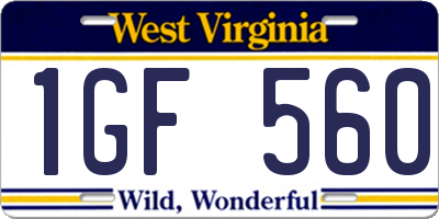 WV license plate 1GF560