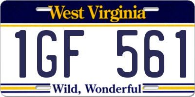 WV license plate 1GF561