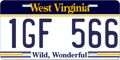 WV license plate 1GF566