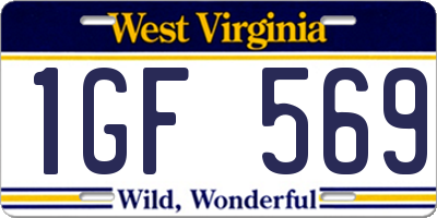 WV license plate 1GF569
