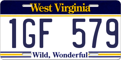 WV license plate 1GF579