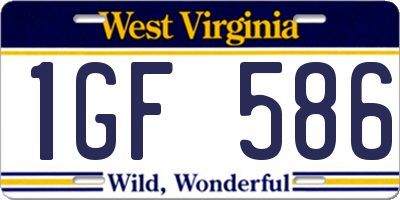 WV license plate 1GF586