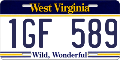 WV license plate 1GF589