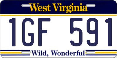WV license plate 1GF591