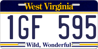 WV license plate 1GF595