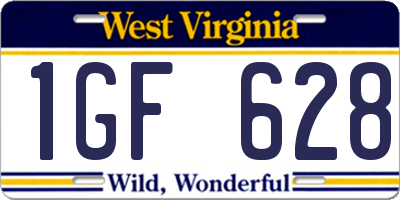 WV license plate 1GF628