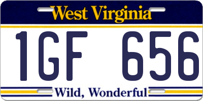 WV license plate 1GF656