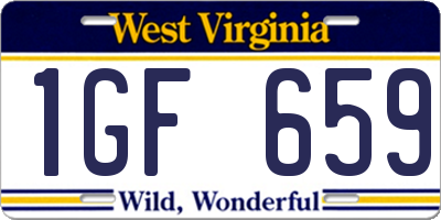 WV license plate 1GF659