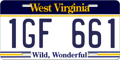 WV license plate 1GF661