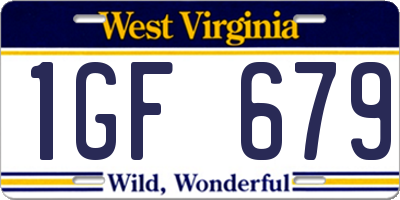 WV license plate 1GF679