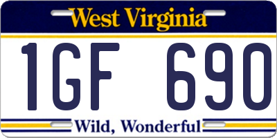 WV license plate 1GF690