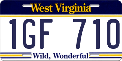 WV license plate 1GF710
