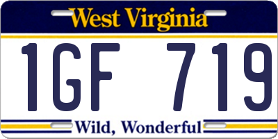 WV license plate 1GF719