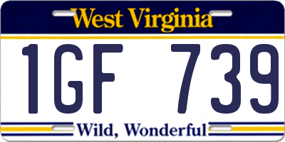 WV license plate 1GF739