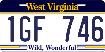 WV license plate 1GF746