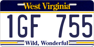 WV license plate 1GF755
