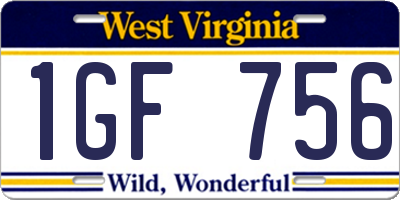 WV license plate 1GF756