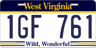 WV license plate 1GF761
