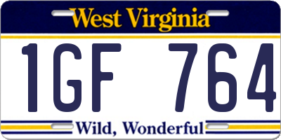 WV license plate 1GF764