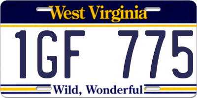 WV license plate 1GF775