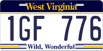WV license plate 1GF776