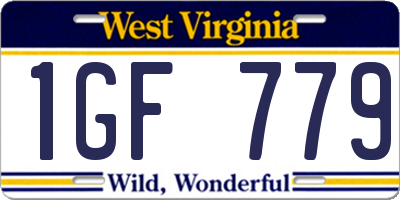 WV license plate 1GF779