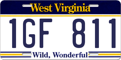 WV license plate 1GF811
