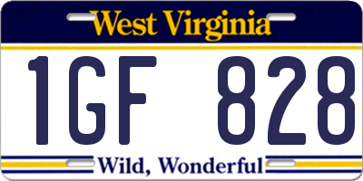 WV license plate 1GF828