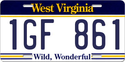 WV license plate 1GF861