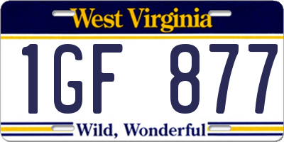 WV license plate 1GF877