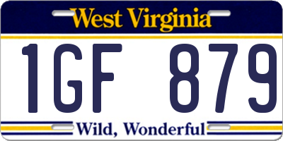 WV license plate 1GF879
