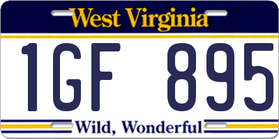 WV license plate 1GF895