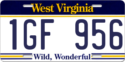 WV license plate 1GF956