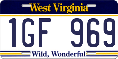 WV license plate 1GF969
