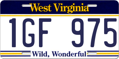 WV license plate 1GF975