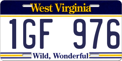 WV license plate 1GF976